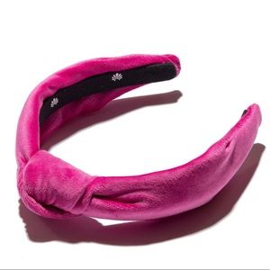Lele Sadoughi Raspberry Velvet Knotted Headband